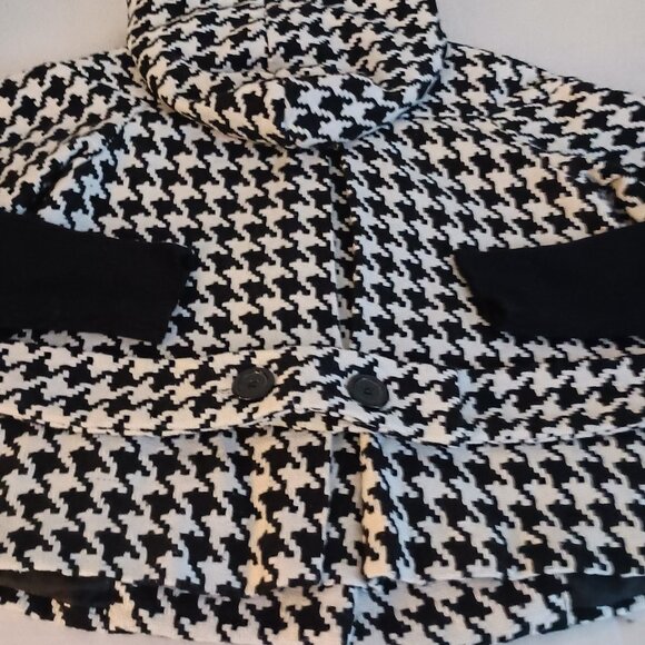 Therapy Houndstooth Swing Jacket Black & White Audrey Hepburn Style Women’s M EU - Picture 6 of 15